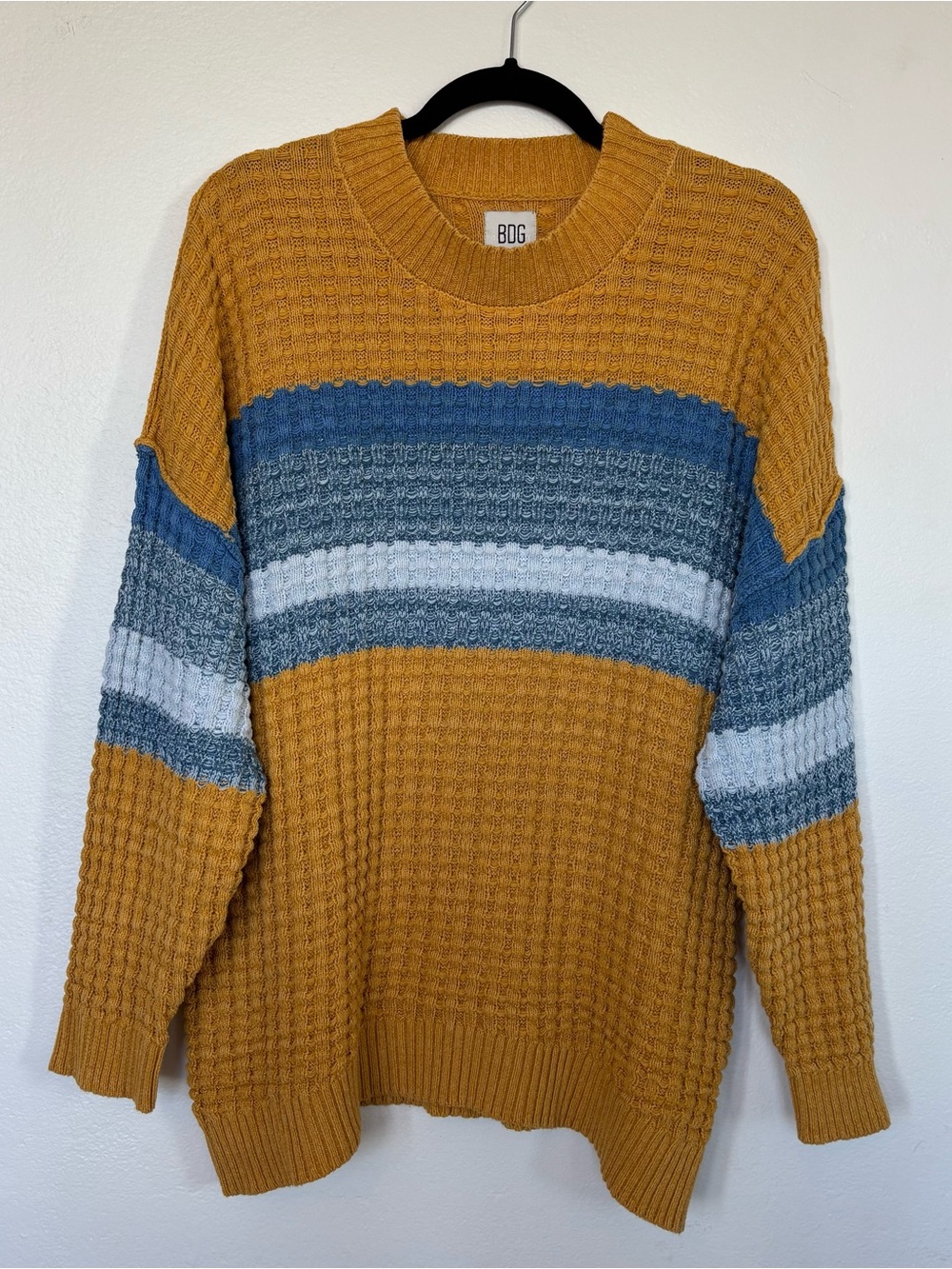 Urban Outfitters BDG Max Waffle Knit Oversized Striped Pullover Crewneck Sweater